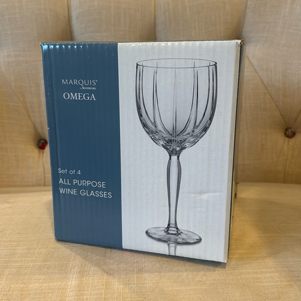 New in box Marquis Omega wine glasses